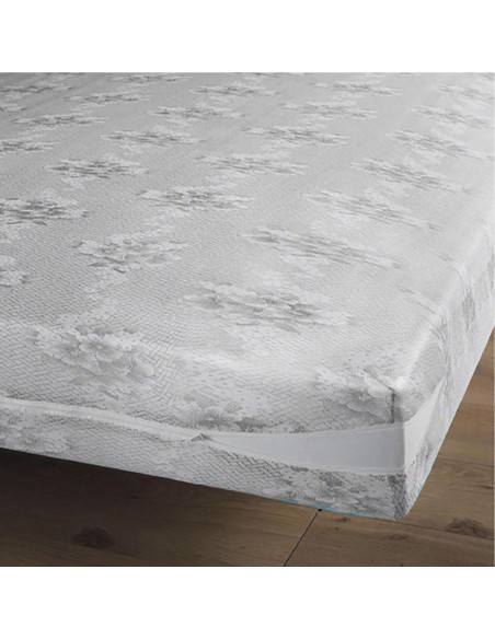 1643940 - renove matelas 160 x 200 cm maille extensible rena gris
