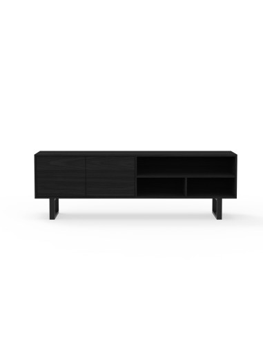 meuble tv diman 2p3n noir yuzey 160cm