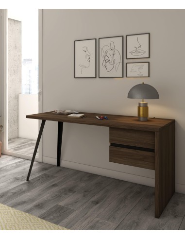 bureau rio3 2tir bocamina/naturel - 163,3x68,6x75cm