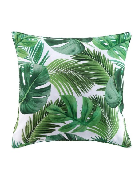 coussin passepoil 60 x 60 cm polyester imprime rio blanc