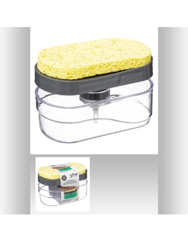 169136-distri savon push 0,5l gri neo L. 15 x P. 9 x H. 10 cm