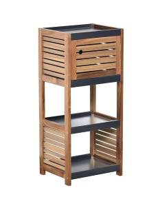 9902671 - meuble bas de rangement acacia et mdf 1 porte - element