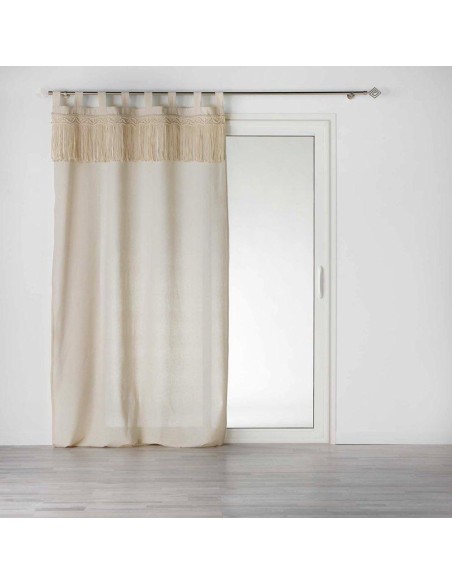 1609954 - rideau a passants 140 x 240 cm polycoton uni+top macrame samaya