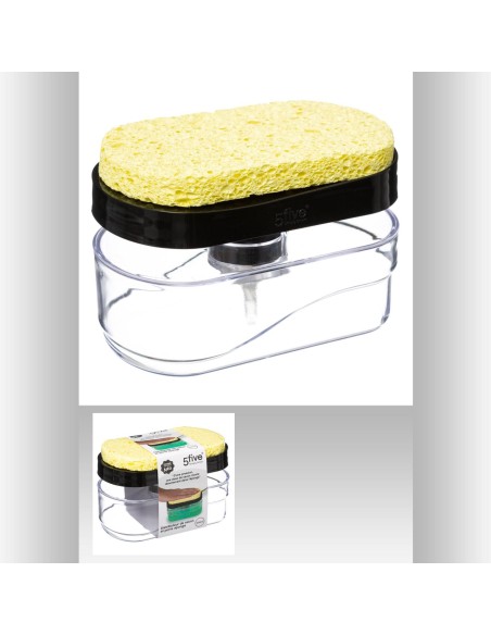 169136a-distri savon push 0,5l noi neo L. 15 x P. 9 x H. 10 cm