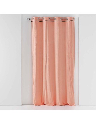 rideau a oeillets 135 x 240 cm coton lave linette rose