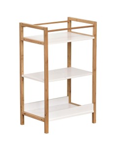 9924210 - meuble 3 etageres mdf + structure bambou - nuovo