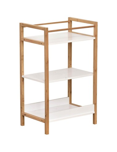 9924210 - meuble 3 etageres mdf + structure bambou - nuovo