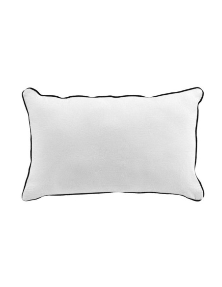 coussin dehoussable passepoil 30 x 50 cm coton lave linette blanc
