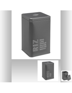 169141-boite riz silver br5 L. 10,7 x P. 10,7 x H. 18,5 cm