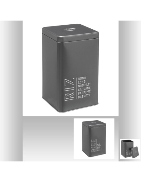 169141-boite riz silver br5 L. 10,7 x P. 10,7 x H. 18,5 cm