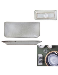 coupelle rectangle gres du temps 10x22cm gris m12