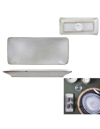 coupelle rectangle gres du temps 10x22cm gris m12