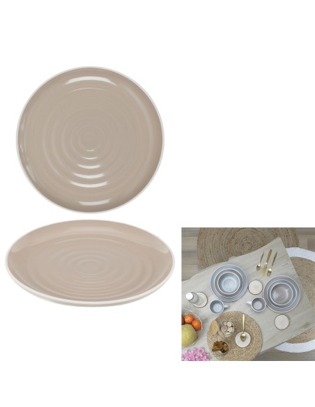 assiette bicolore beige 26.5cm m12