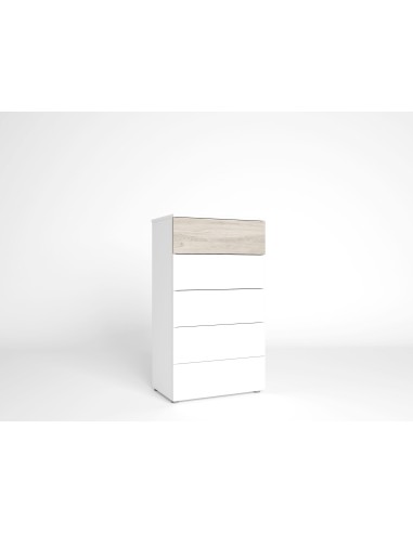 chiffonier sahara 5tir sahara/blanc mat - 62x40x11cm