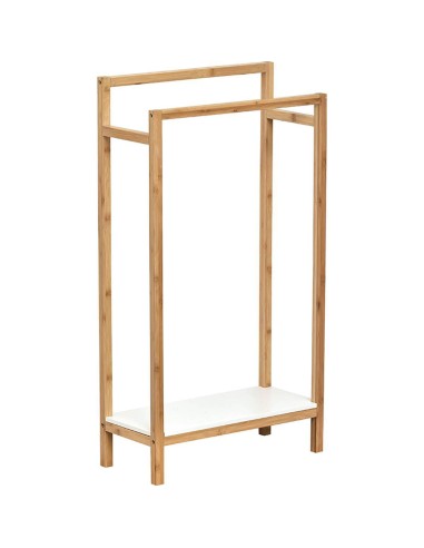 porte serviettes structure bambou 2 barres et etagere mdf - nuovo