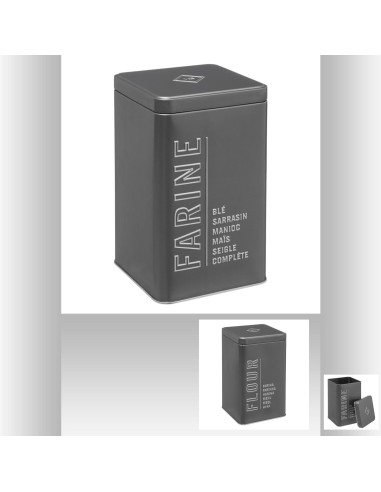 169142-boite farine silver br5 L. 10,7 x P. 10,7 x H. 18,5 cm