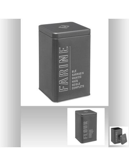 169142-boite farine silver br5 L. 10,7 x P. 10,7 x H. 18,5 cm