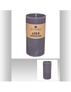 103115-bougie rnd rustic gris 6.8x14 D. 7 x H. 14 cm