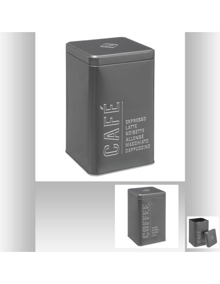 169143-boite cafe silver br5 L. 18,5 x P. 10,6 x H. 10,6 cm