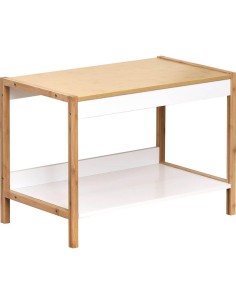 9929210 - meuble bas structure et dessus bambou + 1 etagere mdf - nuovo