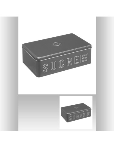 169144-boite sucre mx silver br5 L. 20,2 x P. 13,2 x H. 6,6 cm