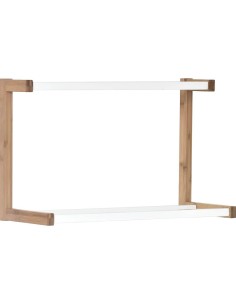 porte serviettes a fixer structure bambou + 3 barres mdf - nuovo