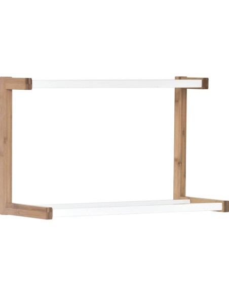 porte serviettes a fixer structure bambou + 3 barres mdf - nuovo
