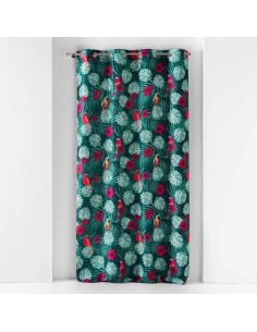 rideau a oeillets 140 x 260 cm polyester imprime caracas bleu