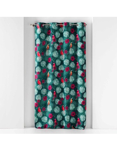 rideau a oeillets 140 x 260 cm polyester imprime caracas bleu