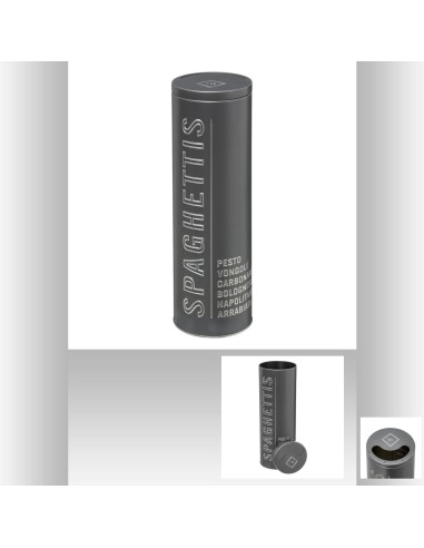 169146-boite spaghetti silver br5 D. 8,5 x H. 28 cm