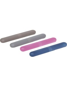 d1415-porte brosse a dents voyage pp - gris / taupe / fuschia / bleu marine