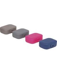 d1416-porte savon voyage pp - gris / taupe / fuschia / bleu marine