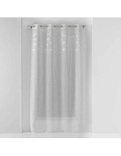 panneau a oeillets 135 x 240 cm voile sable+top brode yaelle
