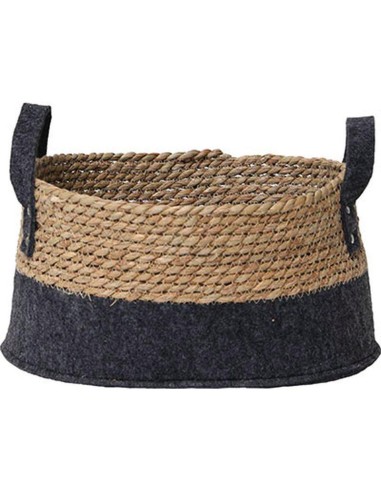84132243 - paniere ronde m feutrine/matiere vegetale 50x40