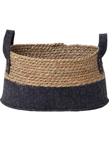 84132243 - paniere ronde m feutrine/matiere vegetale 50x40