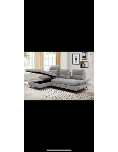 kf7780 - canapé angle droit anastasia light grey ote city 451