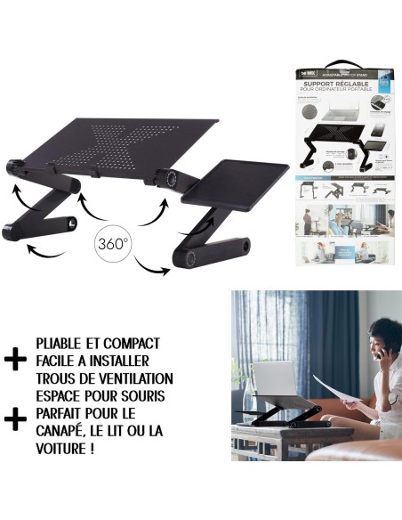 poste de travail reglable pc tablette souris m8