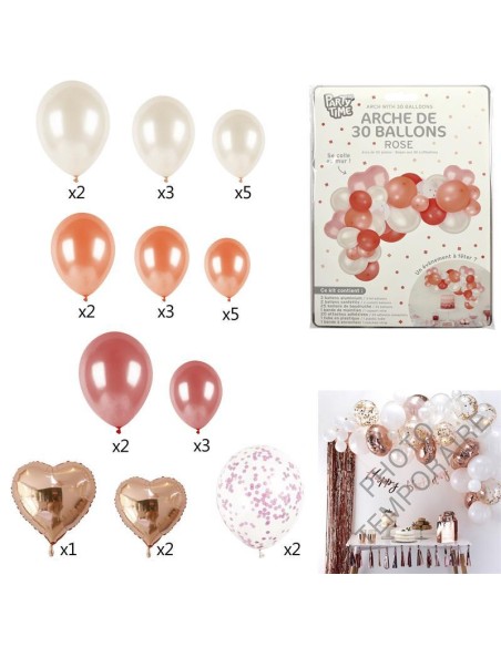 ea9460-arche de 30 ballons pink m12