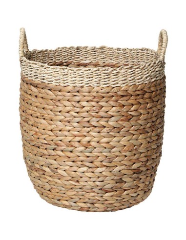8414710402 - paniere a linge ronde mm jacinthe 46x35 cm - naturel