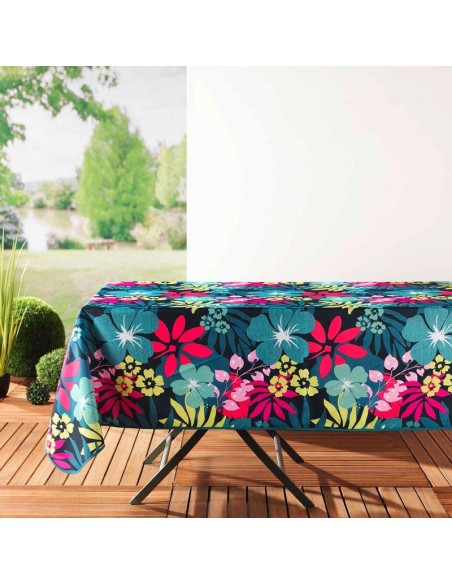 1722922 - nappe rectangle 150 x 240 cm polyester imprime hawai bleu