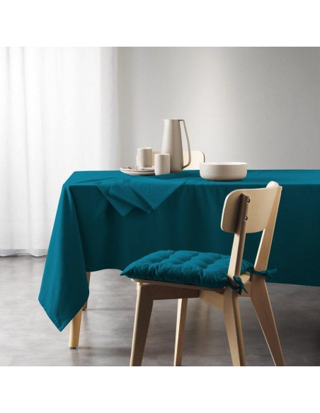 1731163 - nappe rectangle 140 x 240 cm coton recycle uni grs mistral bleu canard