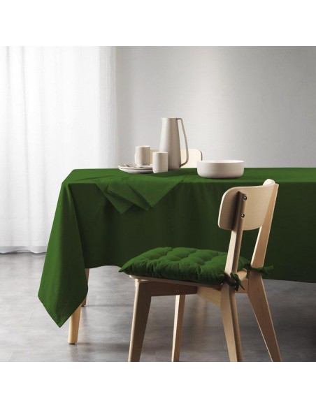 nappe rectangle 140 x 240 cm coton recycle uni mistral vert