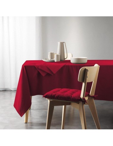 nappe rectangle 140 x 240 cm coton recycle uni mistral bordeaux