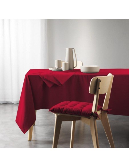 nappe rectangle 140 x 240 cm coton recycle uni mistral bordeaux