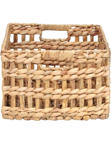 881510401 - paniere rectangulaire gm ajouree matiere vegetale 40x30x20 cm - natu