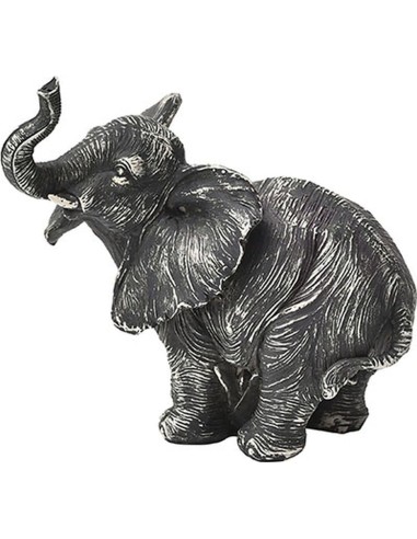 6018640 - statuette elephant debout en polyresine - gris