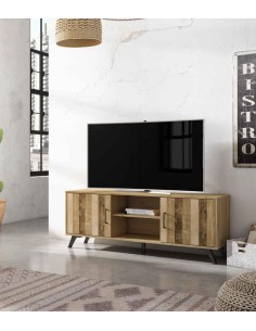 15488_ex - meuble tv nordic  2p2n naturale/serigraphie