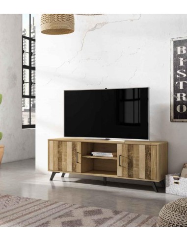 15488_ex - meuble tv nordic  2p2n naturale/serigraphie