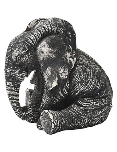 6019640 - statuette elephant assis en polyresine - gris