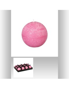 bougie boule rustic fuschia d8 D. 8 cm